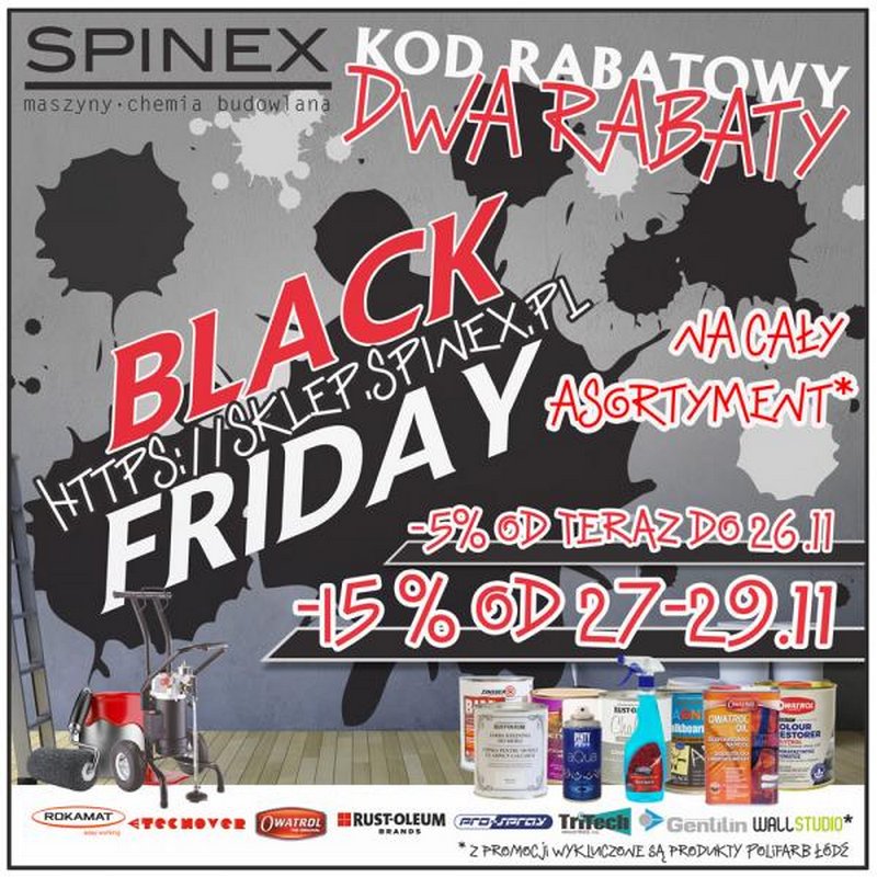 Black Friday w sklepie SPINEX! Zgarnij rabat na www.sklep.spinex.pl