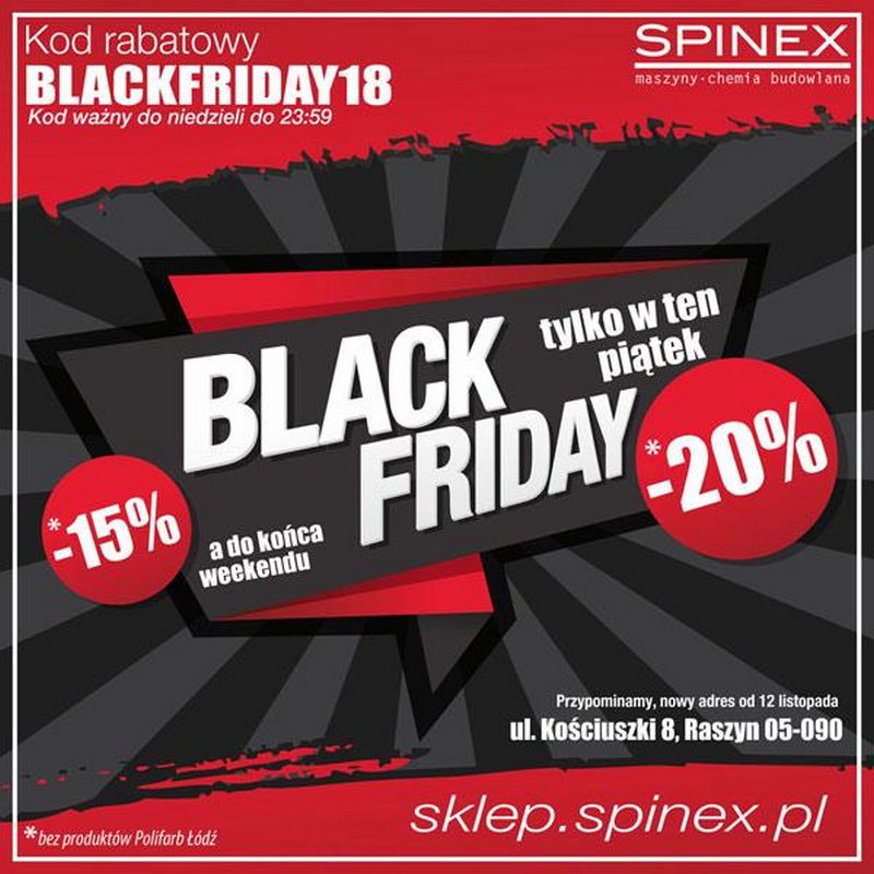 Black Friday w Spinex trwa cały weekend. Super promocje na wyciągnięcie ręki.
