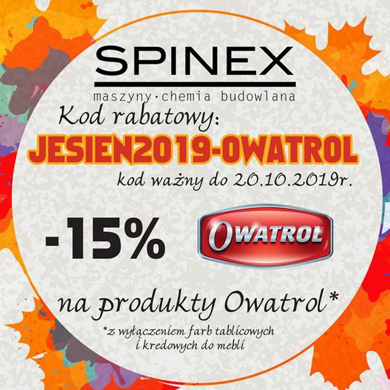 Jesienny Rabat 15% na produkty OWATROL. Wszystko do drewna w świetnej cenie