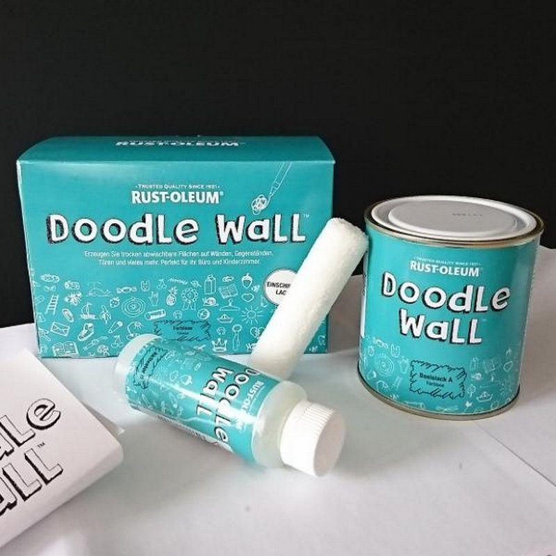 Nowa farba suchościeralna Doodle Wall jako alternatywa dla Dry Erase.