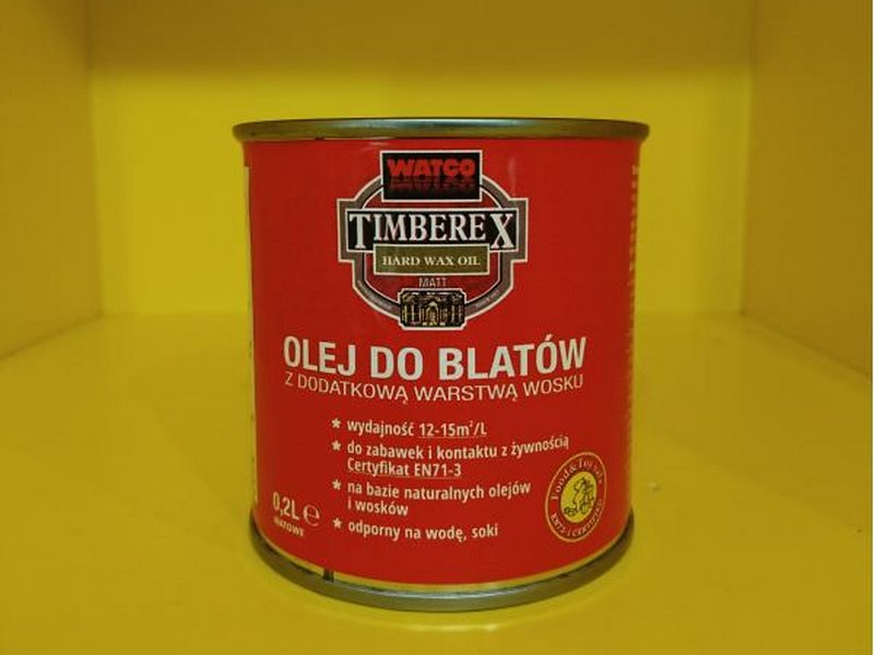 Olej do blatów Timberex Hard Wax Oil dostępny w sieci marketów budowlanych Leroy Merlin i Bricoman