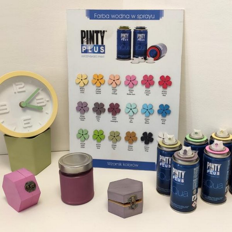 PintyPlus AQUA wodny matowy spray dekoracyjny. Zobacz kolory w akcji!