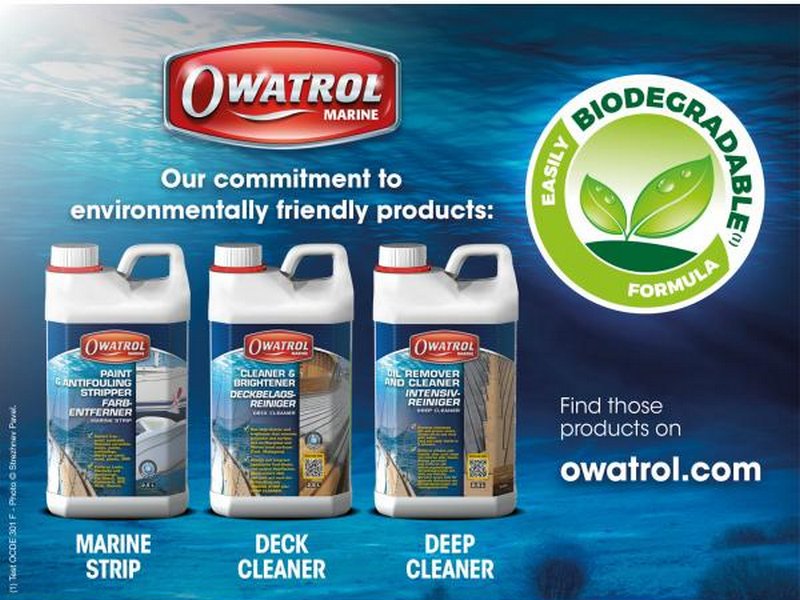 Seria produktów Owatrol Marine posiada certyfikat szybkiej biodegradowalności.