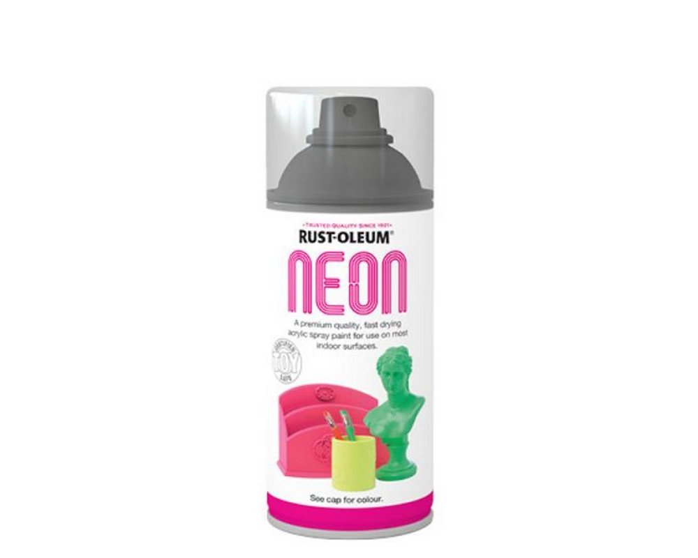Sprawdź nowość: NEON od Rust-Oleum, czyli matowy spray dekoracyjny w trzech krzykliwych kolorach.